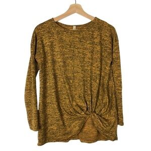 Boutique Pomelo Yellow Orange Twist Front Knit Long‎ Sleeve XL
